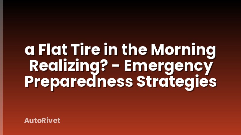 a Flat Tire in the Morning Realizing? - Emergency Preparedness Strategies
