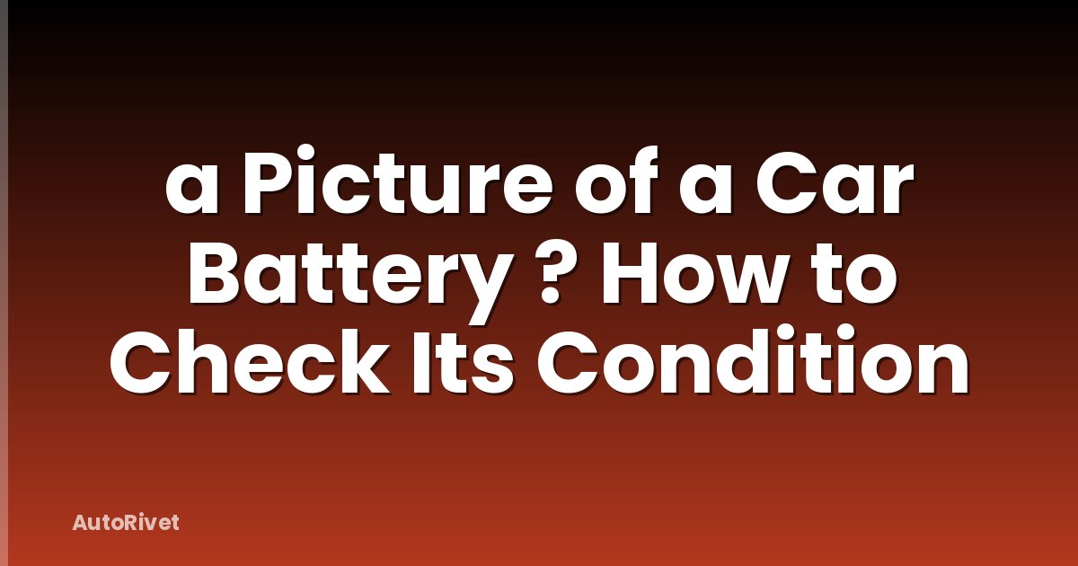 a Picture of a Car Battery ? How to Check Its Condition
