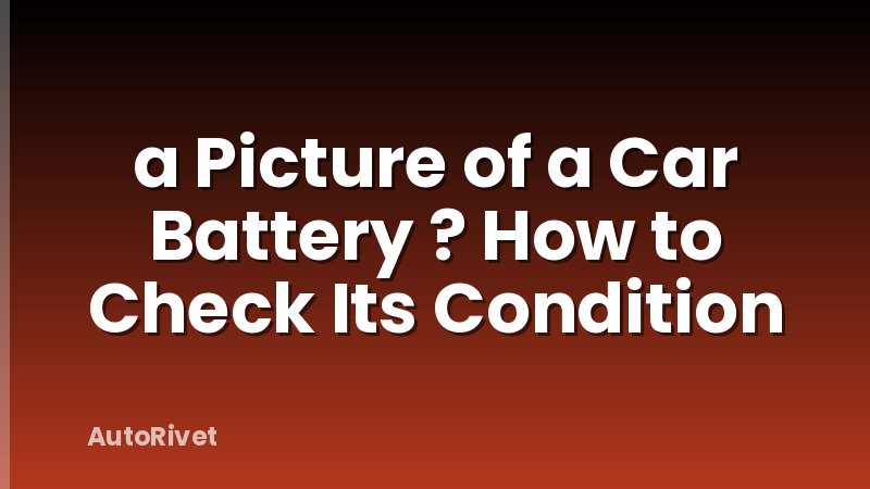 a Picture of a Car Battery ? How to Check Its Condition