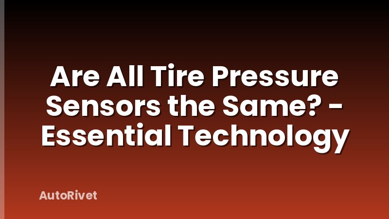 Are All Tire Pressure Sensors the Same? - Essential Technology