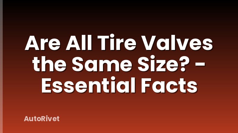 Are All Tire Valves the Same Size? - Essential Facts