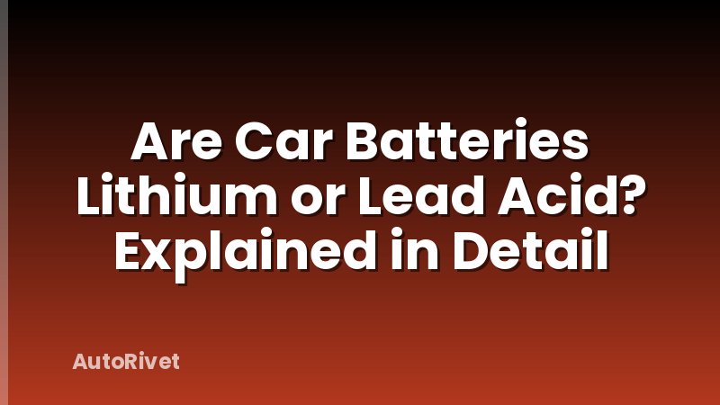 Are Car Batteries Lithium or Lead Acid? Explained in Detail