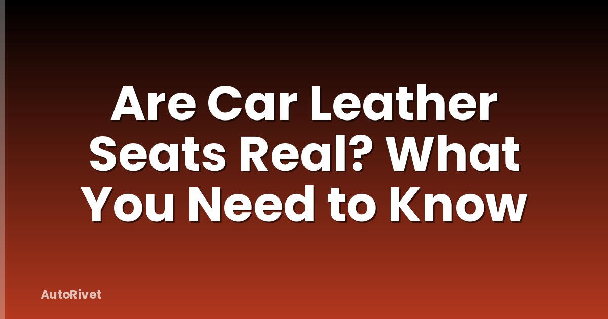 Are Car Leather Seats Real? What You Need to Know