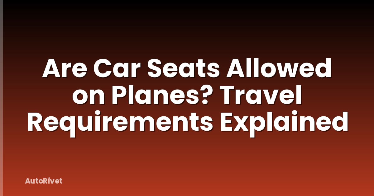 Are Car Seats Allowed on Planes? Travel Requirements Explained