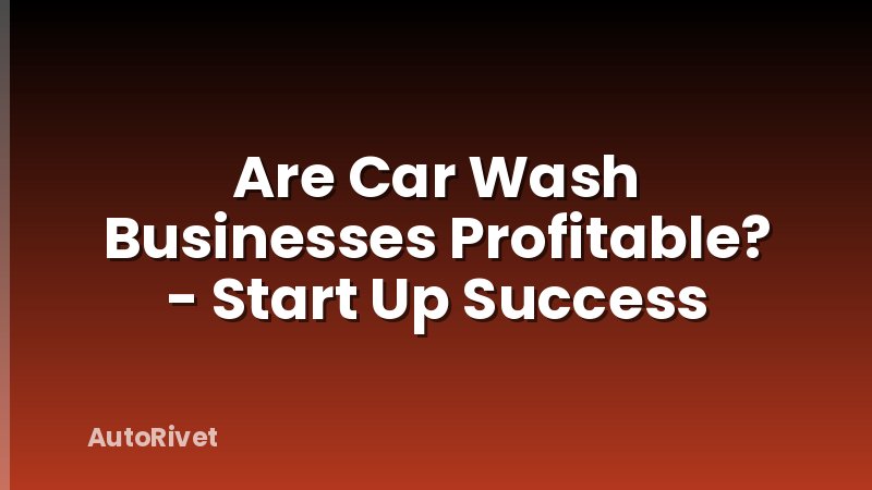 Are Car Wash Businesses Profitable? - Start Up Success