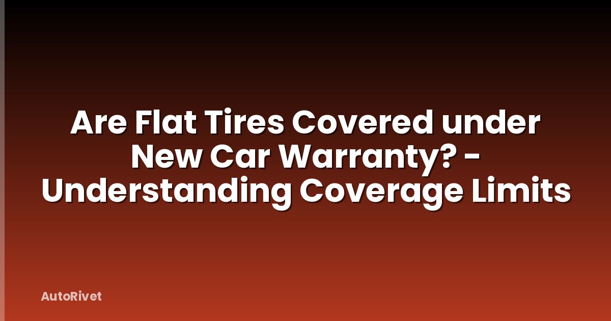 Are Flat Tires Covered under New Car Warranty? - Understanding Coverage Limits