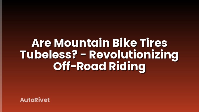 Are Mountain Bike Tires Tubeless? - Revolutionizing Off-Road Riding