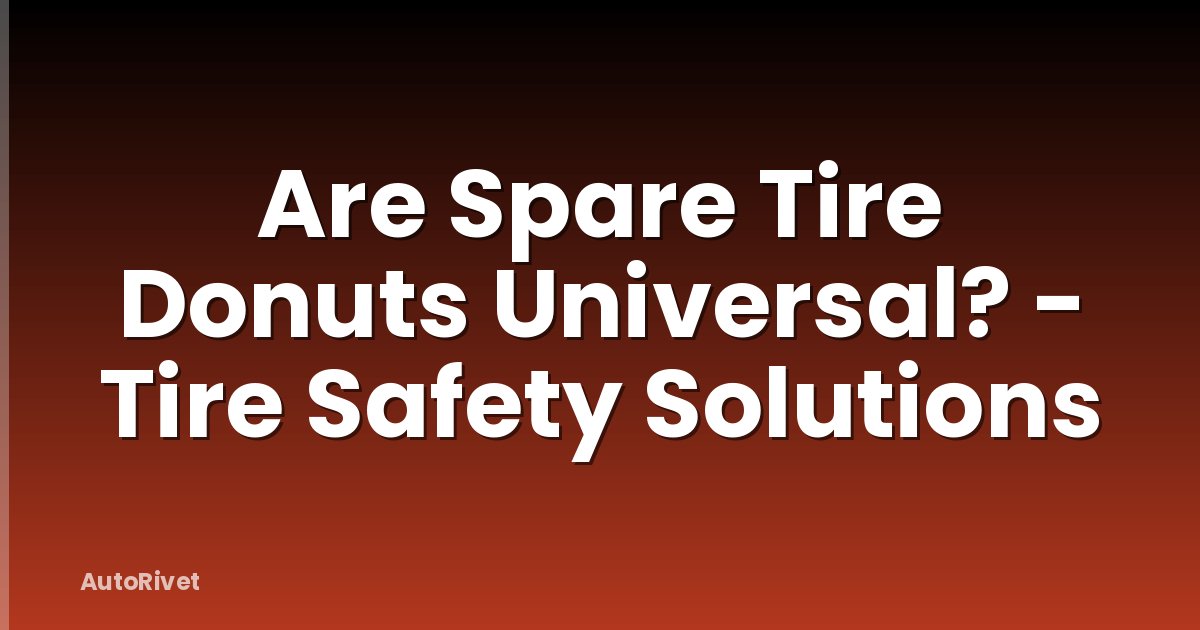 Are Spare Tire Donuts Universal? - Tire Safety Solutions