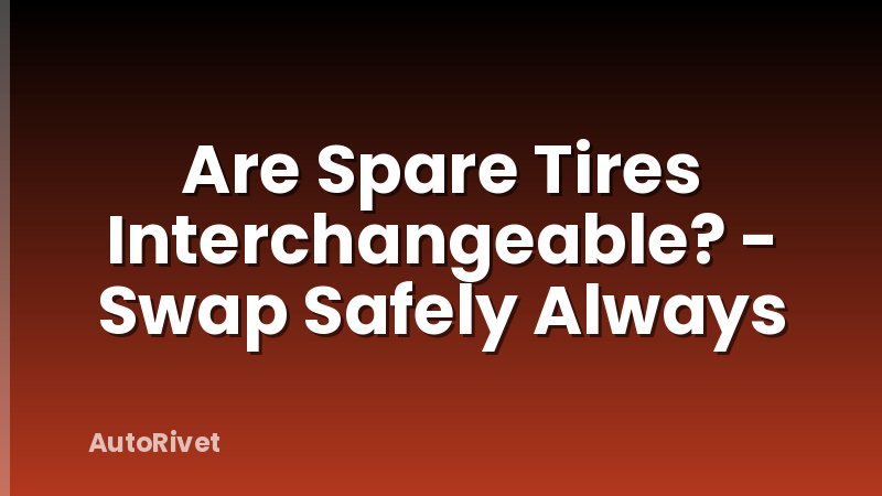 Are Spare Tires Interchangeable? - Swap Safely Always