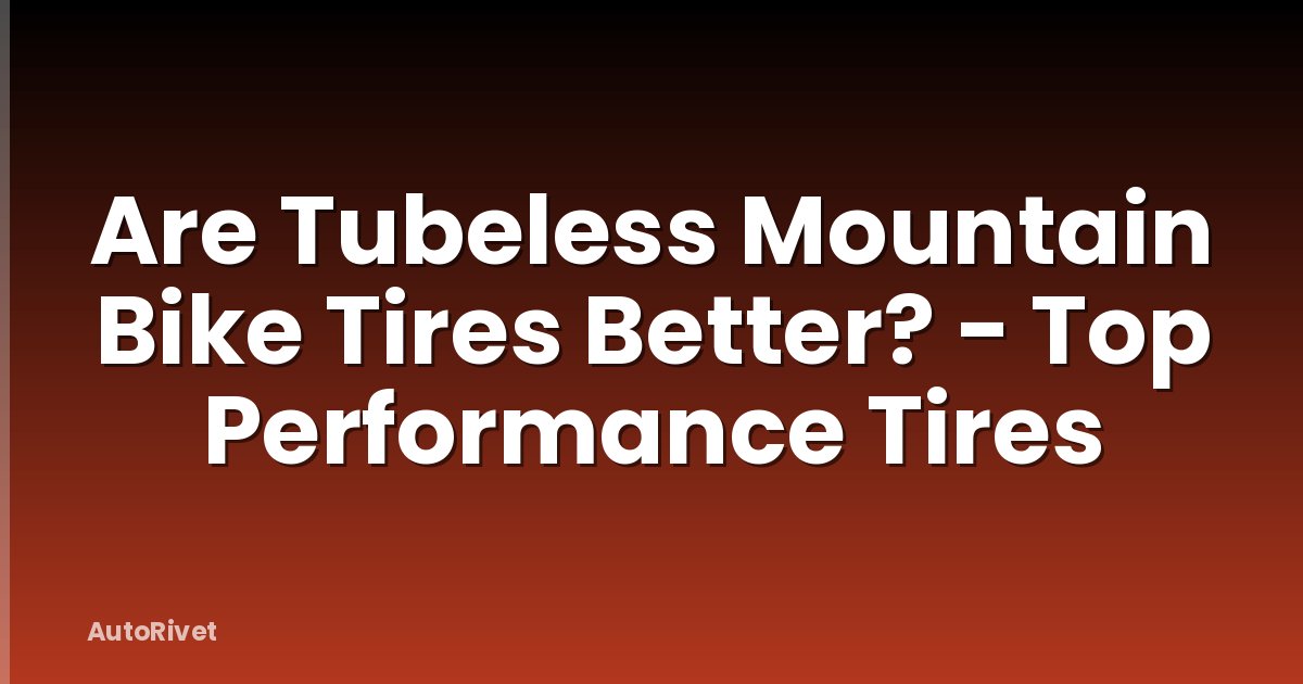 Are Tubeless Mountain Bike Tires Better? - Top Performance Tires