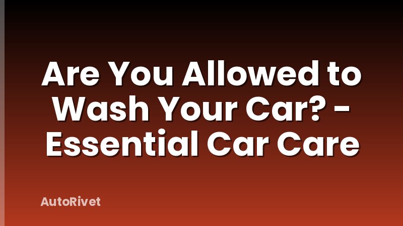 Are You Allowed to Wash Your Car? - Essential Car Care