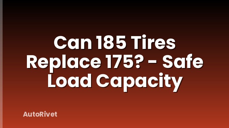 Can 185 Tires Replace 175? - Safe Load Capacity