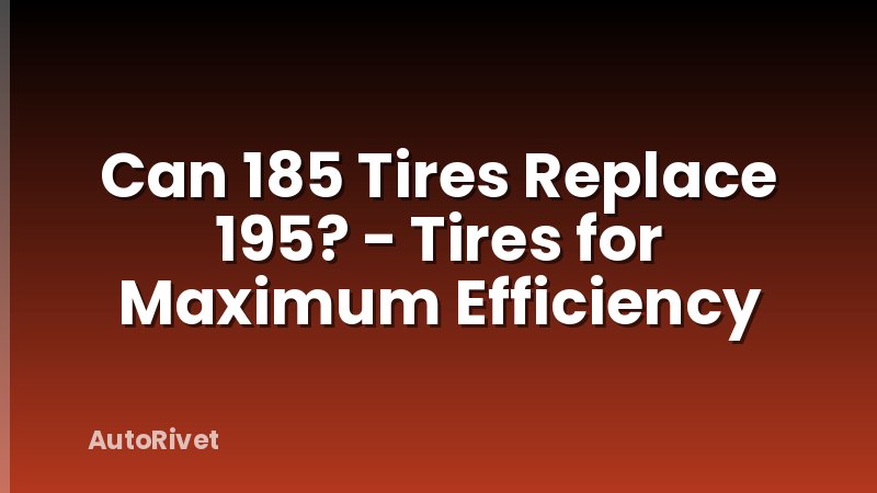 Can 185 Tires Replace 195? - Tires for Maximum Efficiency