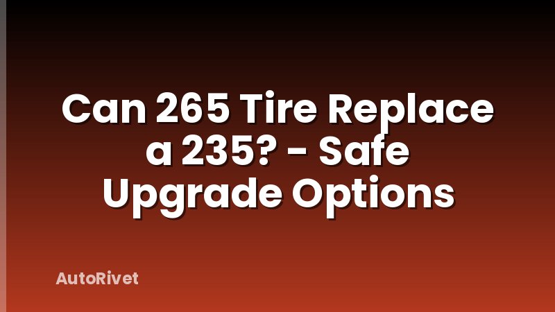 Can 265 Tire Replace a 235? - Safe Upgrade Options