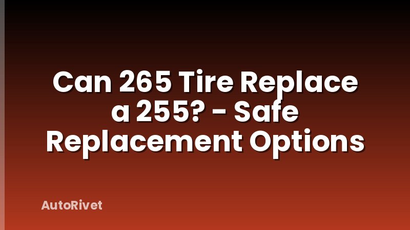 Can 265 Tire Replace a 255? - Safe Replacement Options