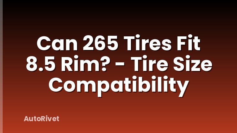 Can 265 Tires Fit 8.5 Rim? - Tire Size Compatibility