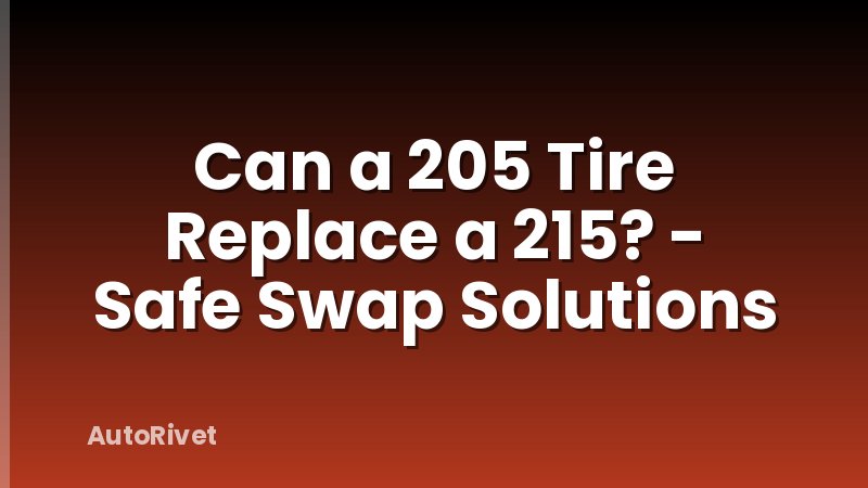 Can a 205 Tire Replace a 215? - Safe Swap Solutions