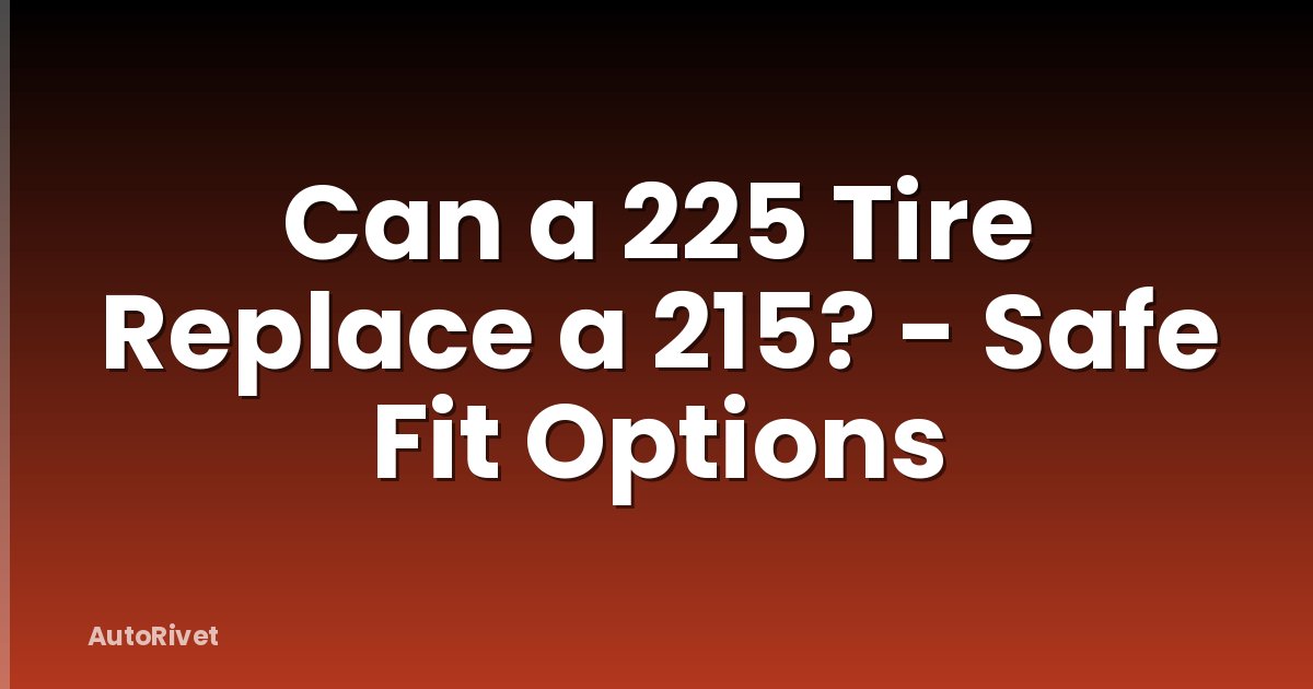 Can a 225 Tire Replace a 215? - Safe Fit Options