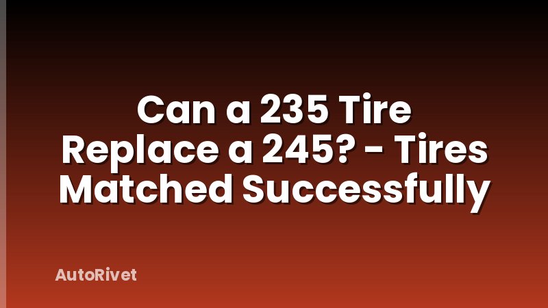 Can a 235 Tire Replace a 245? - Tires Matched Successfully