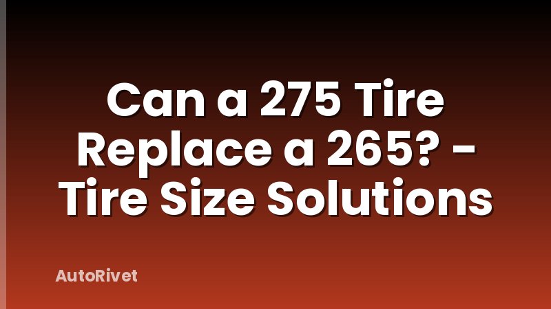 Can a 275 Tire Replace a 265? - Tire Size Solutions