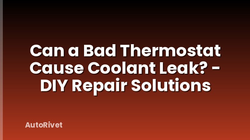Can a Bad Thermostat Cause Coolant Leak? - DIY Repair Solutions