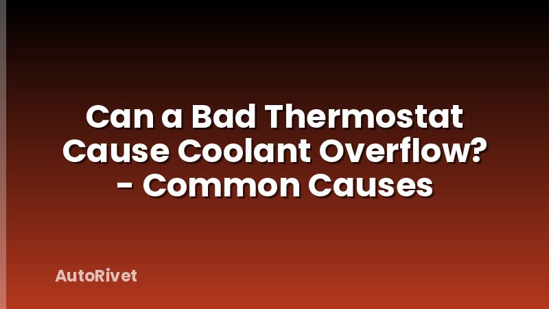 Can a Bad Thermostat Cause Coolant Overflow? - Common Causes