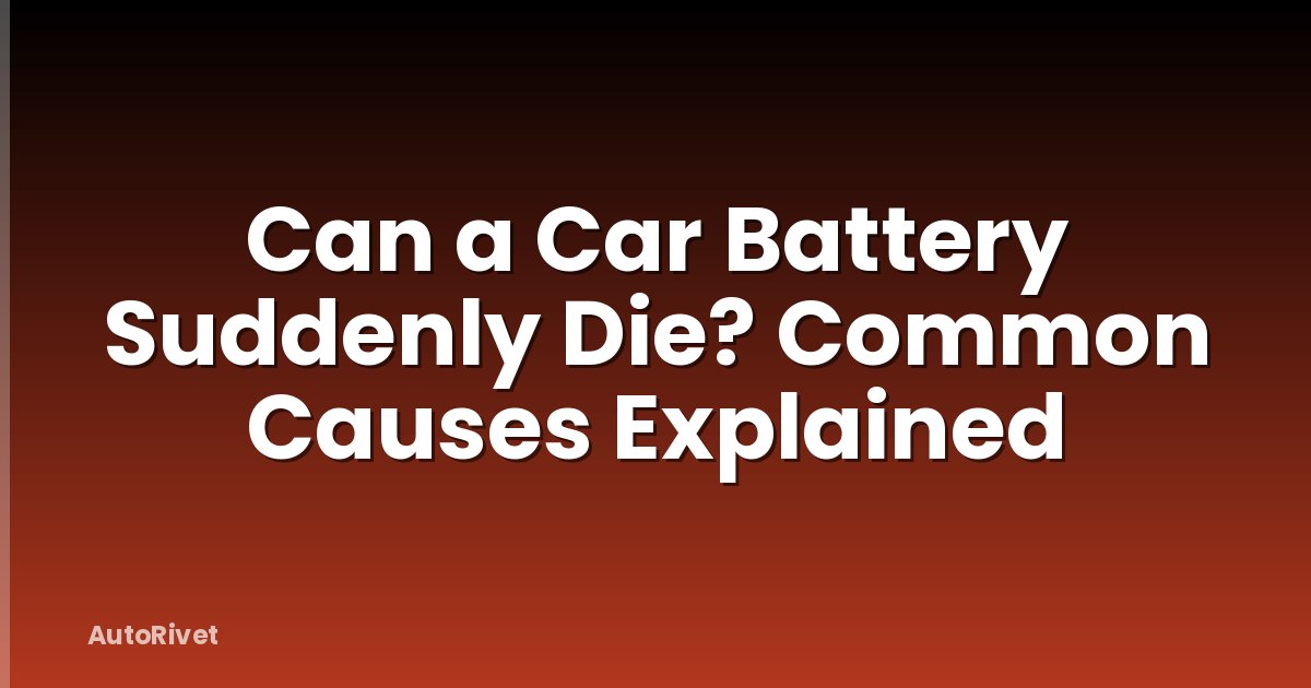 Can a Car Battery Suddenly Die? Common Causes Explained
