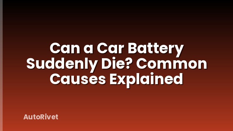 Can a Car Battery Suddenly Die? Common Causes Explained
