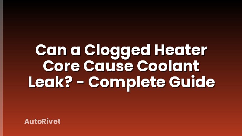 Can a Clogged Heater Core Cause Coolant Leak? - Complete Guide