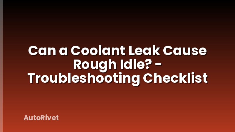 Can a Coolant Leak Cause Rough Idle? - Troubleshooting Checklist