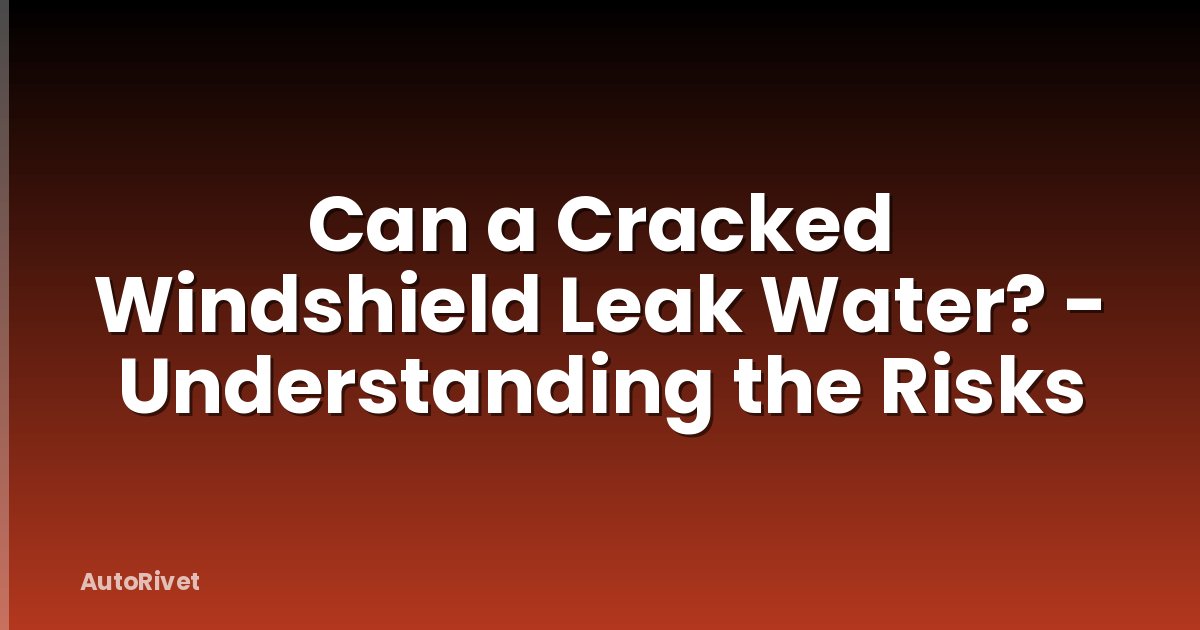 Can a Cracked Windshield Leak Water? - Understanding the Risks