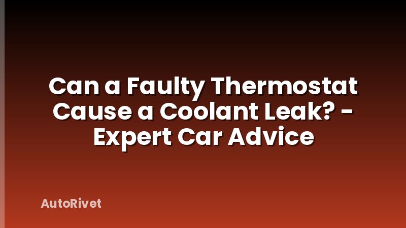 Can a Faulty Thermostat Cause a Coolant Leak? - Expert Car Advice