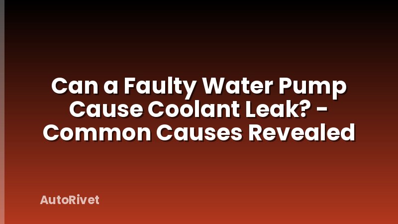 Can a Faulty Water Pump Cause Coolant Leak? - Common Causes Revealed