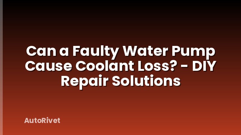 Can a Faulty Water Pump Cause Coolant Loss? - DIY Repair Solutions