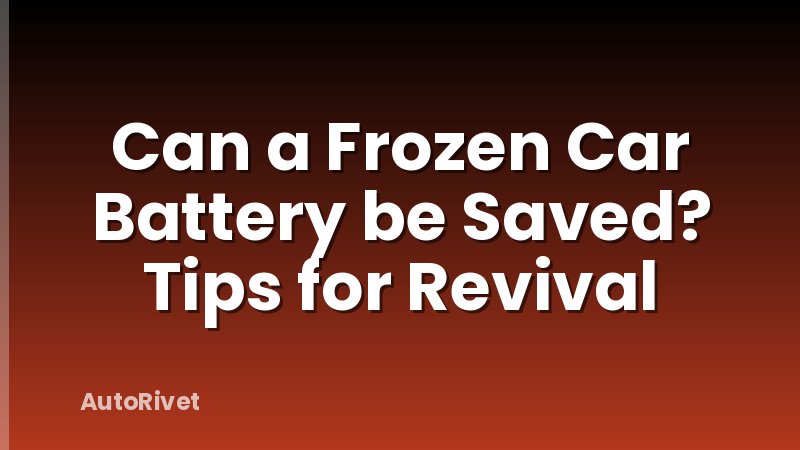 Can a Frozen Car Battery be Saved? Tips for Revival