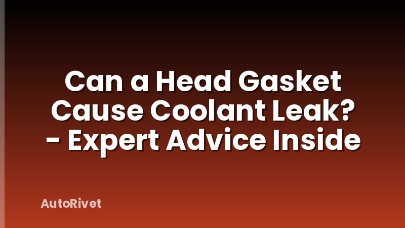 Can a Head Gasket Cause Coolant Leak? - Expert Advice Inside