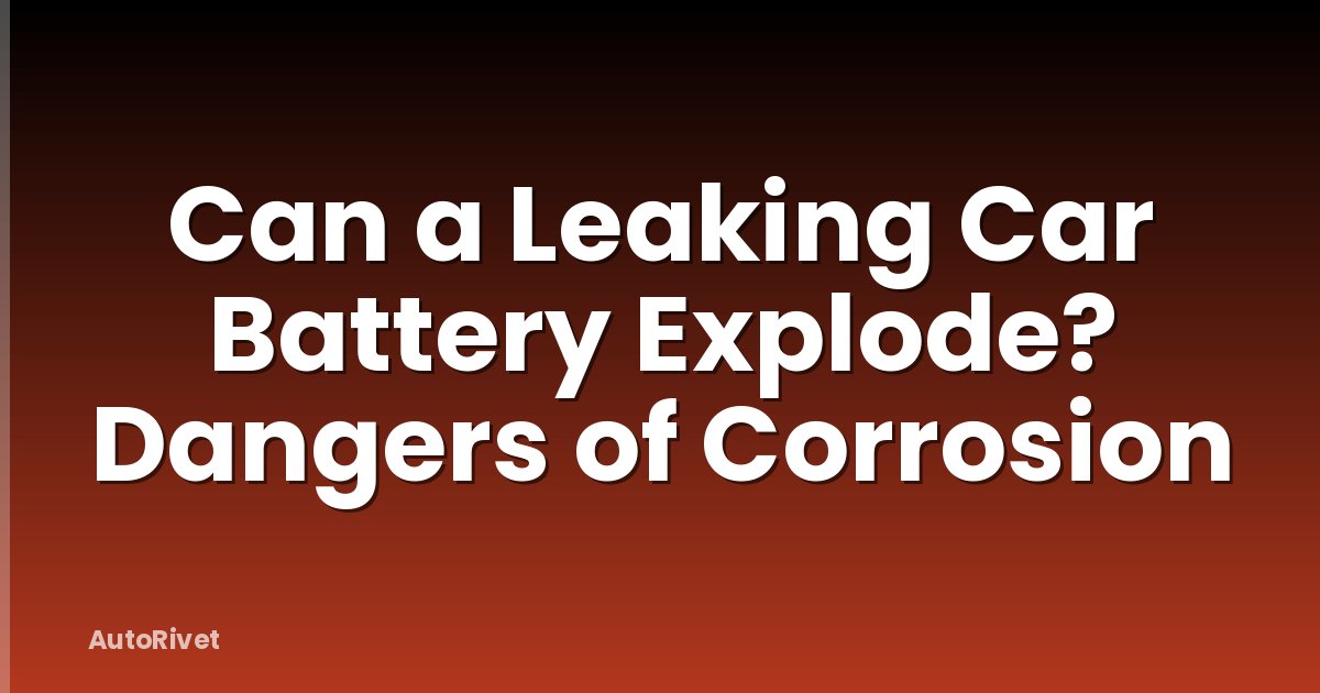 Can a Leaking Car Battery Explode? Dangers of Corrosion