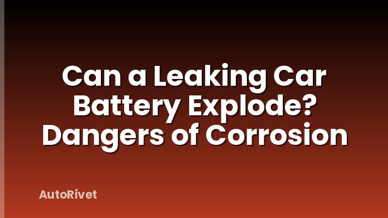 Can a Leaking Car Battery Explode? Dangers of Corrosion