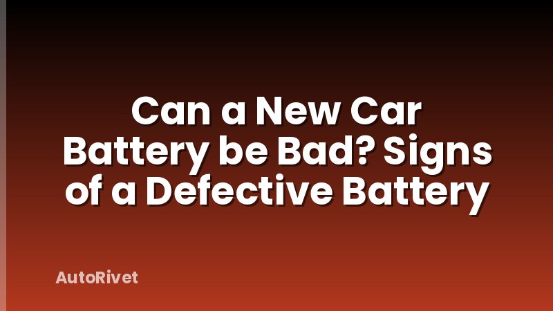 Can a New Car Battery be Bad? Signs of a Defective Battery