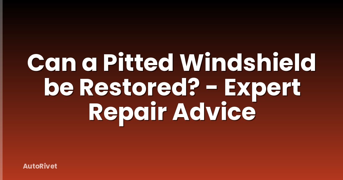 Can a Pitted Windshield be Restored? - Expert Repair Advice