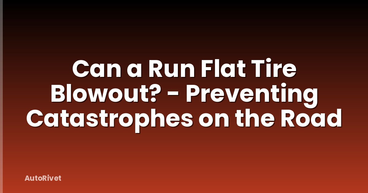Can a Run Flat Tire Blowout? - Preventing Catastrophes on the Road