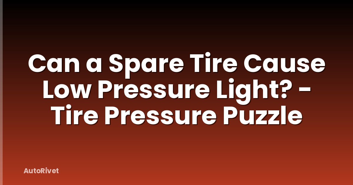 Can a Spare Tire Cause Low Pressure Light? - Tire Pressure Puzzle