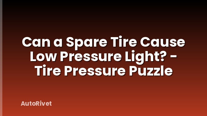 Can a Spare Tire Cause Low Pressure Light? - Tire Pressure Puzzle