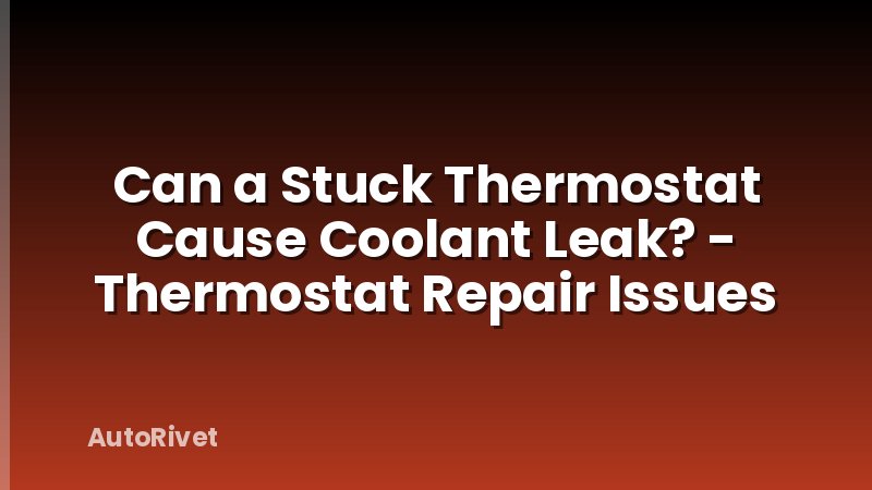 Can a Stuck Thermostat Cause Coolant Leak? - Thermostat Repair Issues