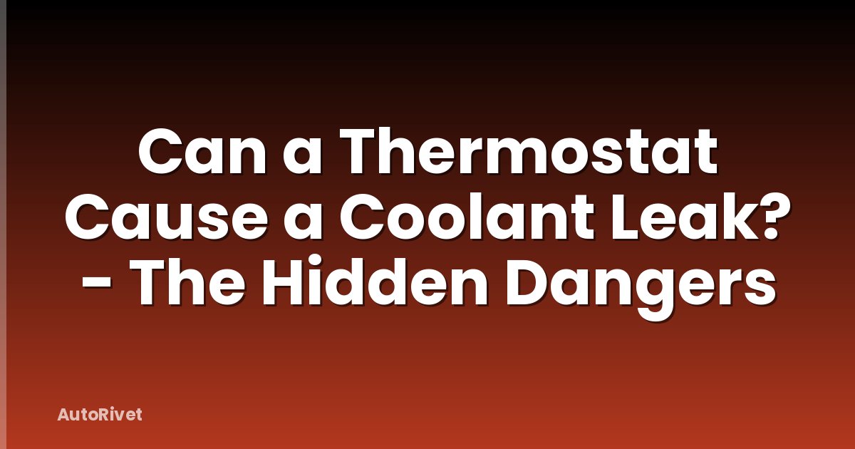 Can a Thermostat Cause a Coolant Leak? - The Hidden Dangers