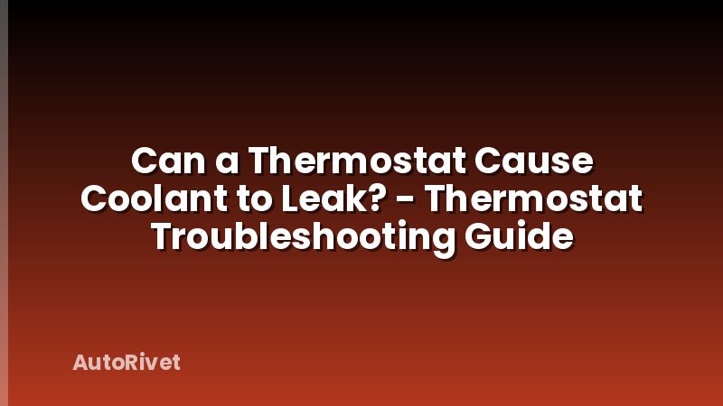 Can a Thermostat Cause Coolant to Leak? - Thermostat Troubleshooting Guide
