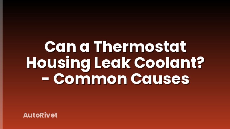 Can a Thermostat Housing Leak Coolant? - Common Causes