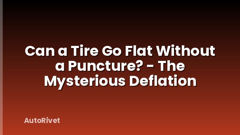 Can a Tire Go Flat Without a Puncture? - The Mysterious Deflation
