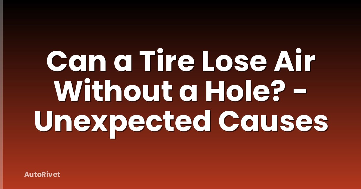 Can a Tire Lose Air Without a Hole? - Unexpected Causes