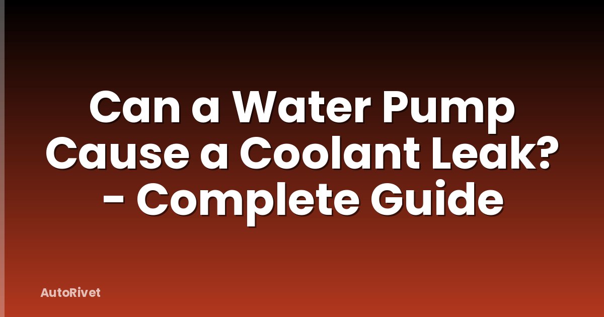 Can a Water Pump Cause a Coolant Leak? - Complete Guide